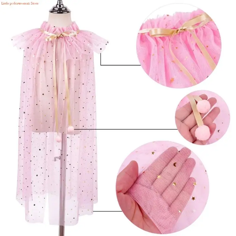 F92D เจ้าหญิง Dressing up เสื้อผ้าสำหรับสาวเจ้าหญิง เจ้าหญิงเสื้อคลุมสำหรับ Carnivals บทบาทเล่นแสดงคอสเพลย์วันเกิด