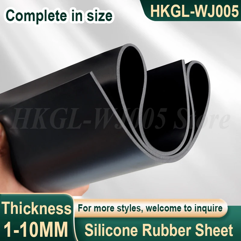 

Thick 1-10mm Black Silicone Rubber Sheet Black Silicone Sheet Rubber Mat Silicone Sheeting for High Temperature Resistance