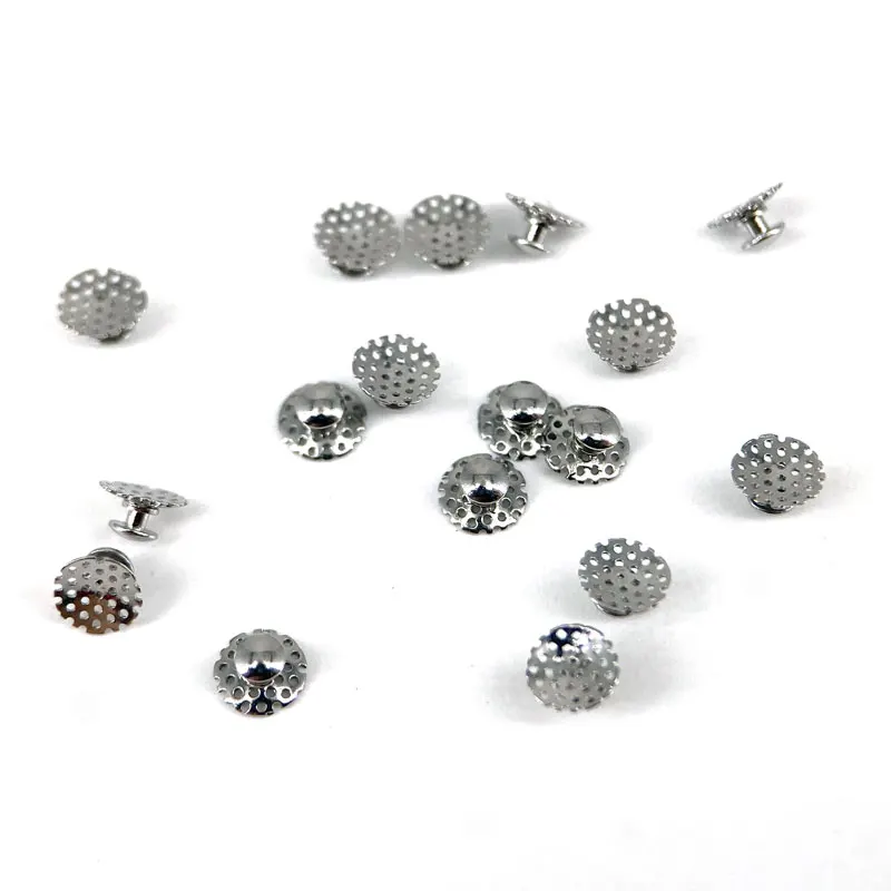 50Pcs Transparent Ceramic Lingual Buttons Composite Bondable Round Base Metal Traction Hook For Dental Orthodontic