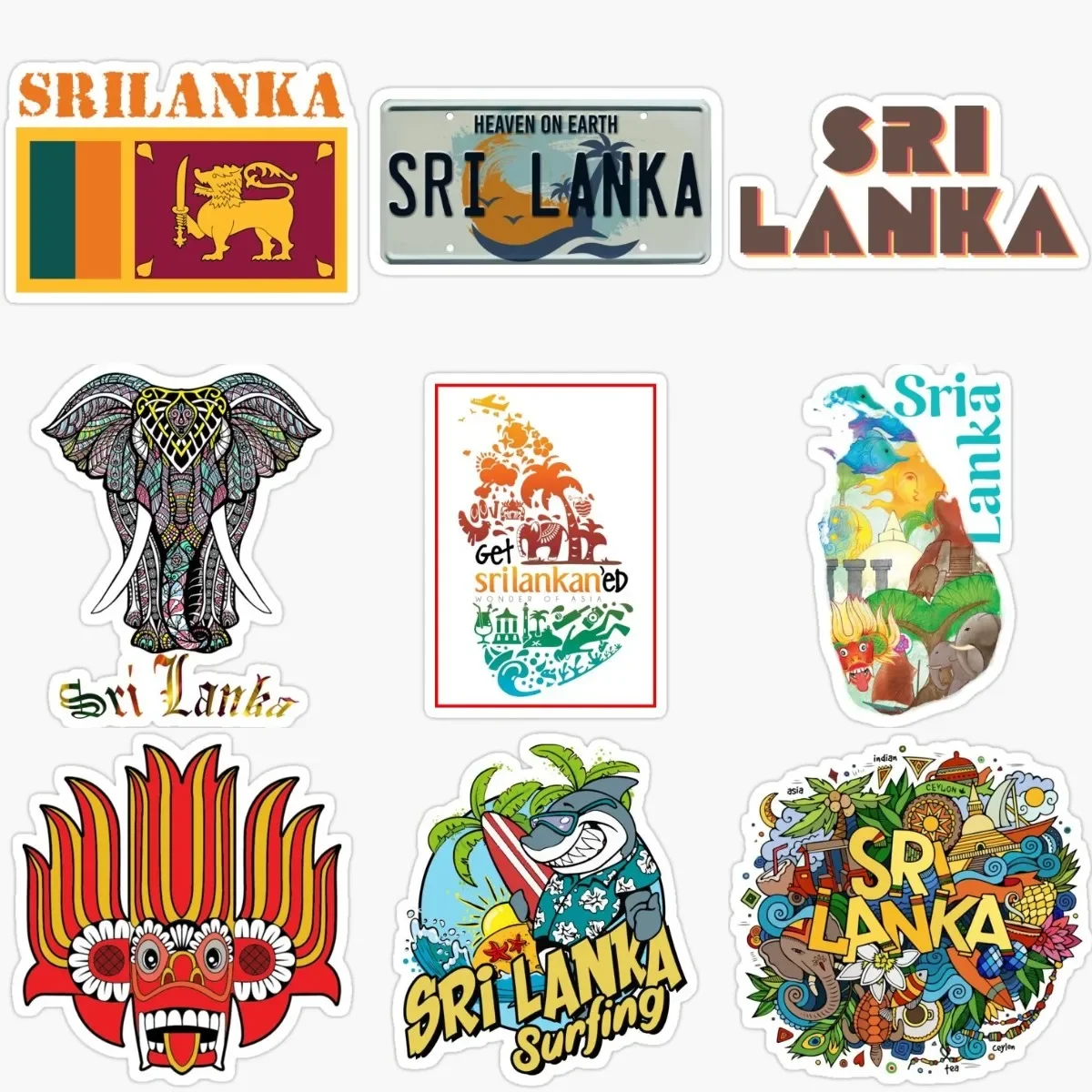 

Sri Lanka Flag Map Emblem Creative PVC Waterproof Stickers Accessories for Decorate Car Van Room Wall Truck Bumper Off-road