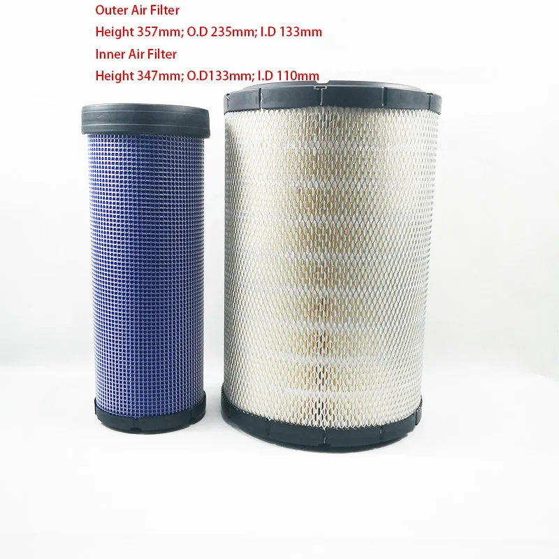 Air Filter Set 3I1984 3I1985 4286128 4286130 AF25414 AF25412 C24553 RS3538 P821938 P821963 A-5538 X011552 for Hitachi