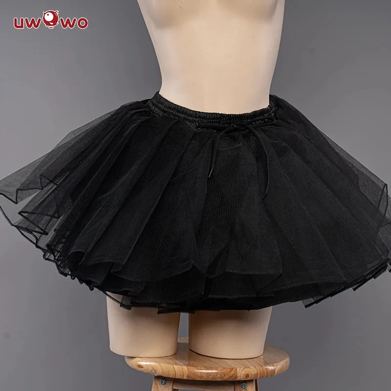 

qq28LQUWOWO Crinolines Genshin Series Universal Black White Maid Best Match Petticoat