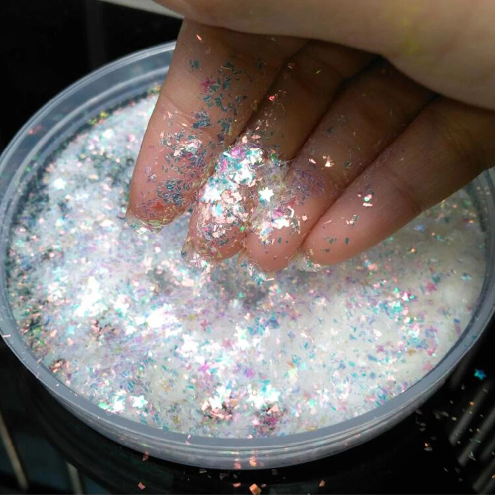 

50/100/200G Aurora Opal Powder Nail Glitter Irregular Flakes Glitter Symphony Mirror Aurora Opal Powder for Nail Decoration*(*SJ