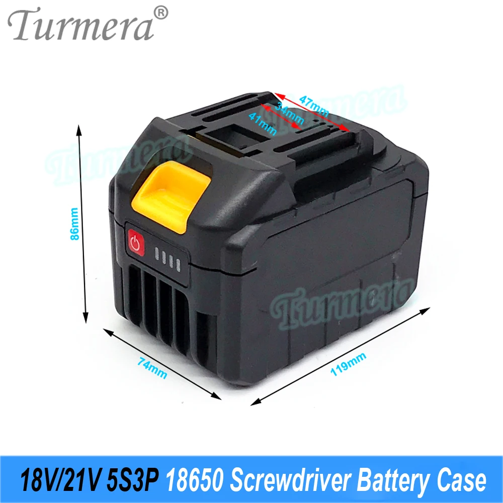 Turmera 18v 21v schrauben dreher batterie gehäuse 5x 10x 15x 20x 18650 halter 5s 50a max.100a bms schweiß nickel zum ersetzen der elektrischen bohrmaschine – Detail 32