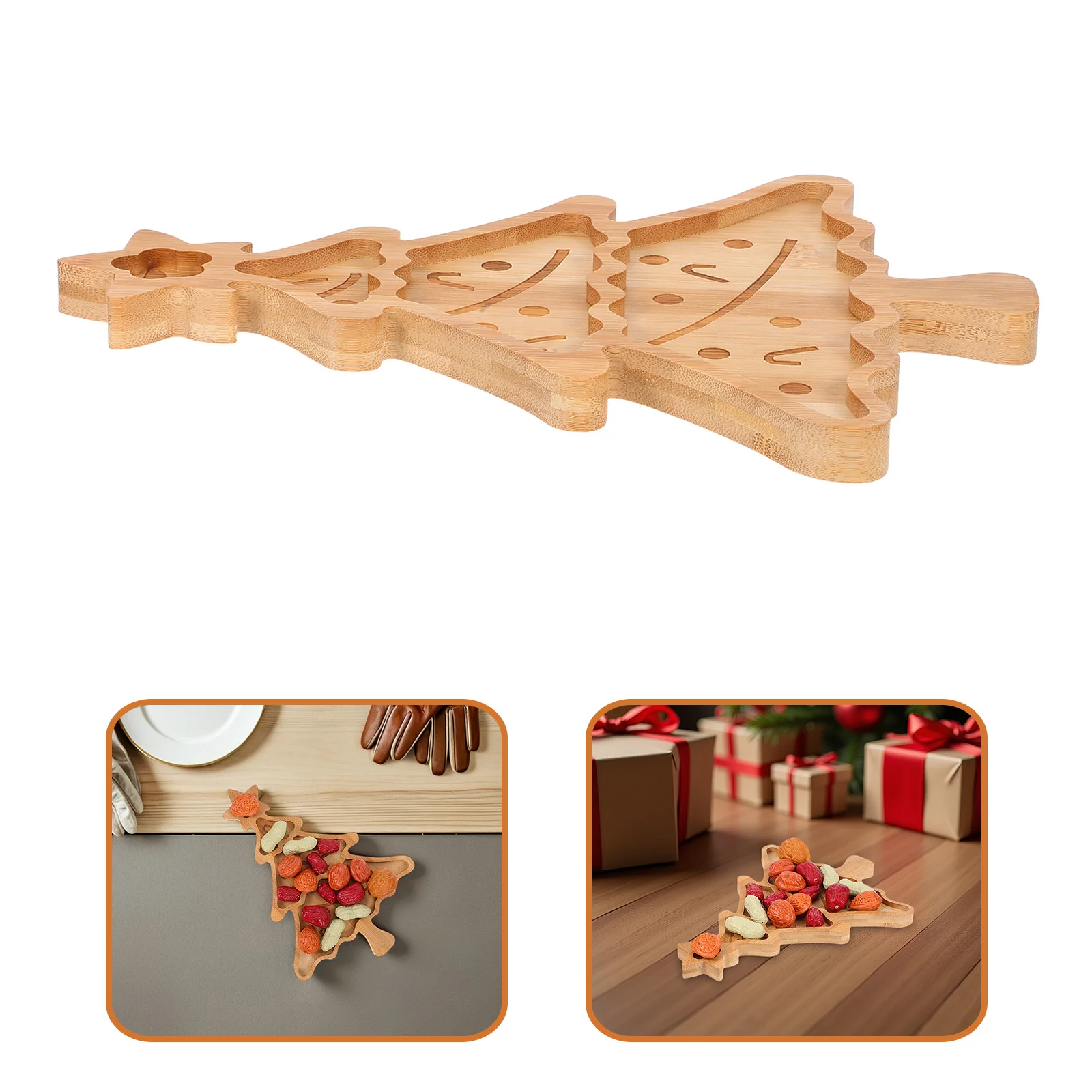 

Christmas Tree Shaped Serving Tray Bamboo Charcuterie Board For Cheese Snacks Desserts Appetizers Holiday Party Platter