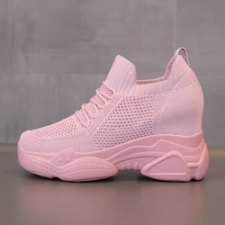 New 2023 Autumn Women Breathable Platform Casual Shoes Women Height Increased Vulcanized Shoes 8CM Thick Sole Zapatos Mujer