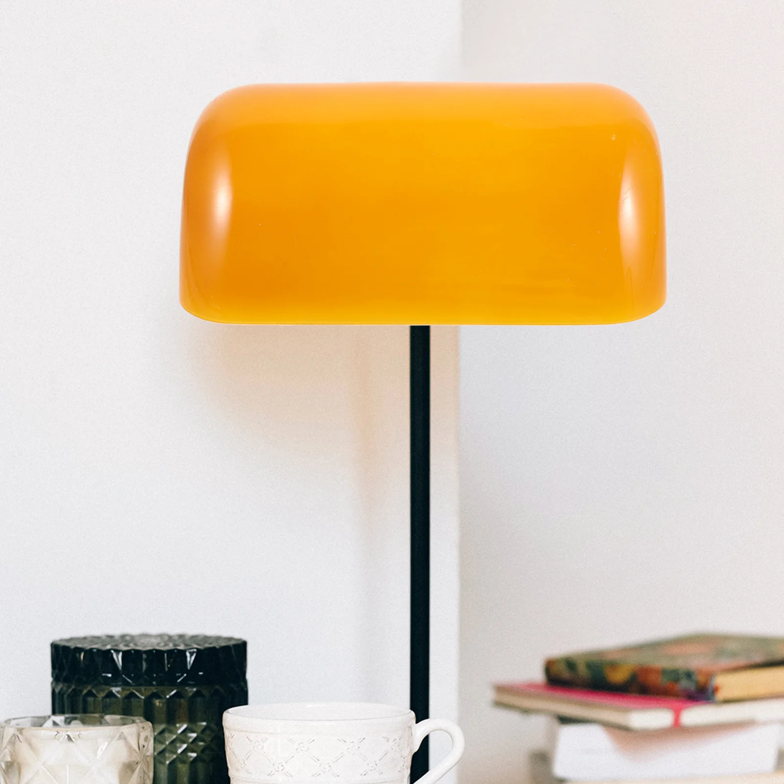 موثوقة الزجاج المصرفيين عاكس الضوء خمر ديكور الجدول غطاء خفيف للمنزل مكتب عنبر استخدام المصرفيين عاكس الضوء