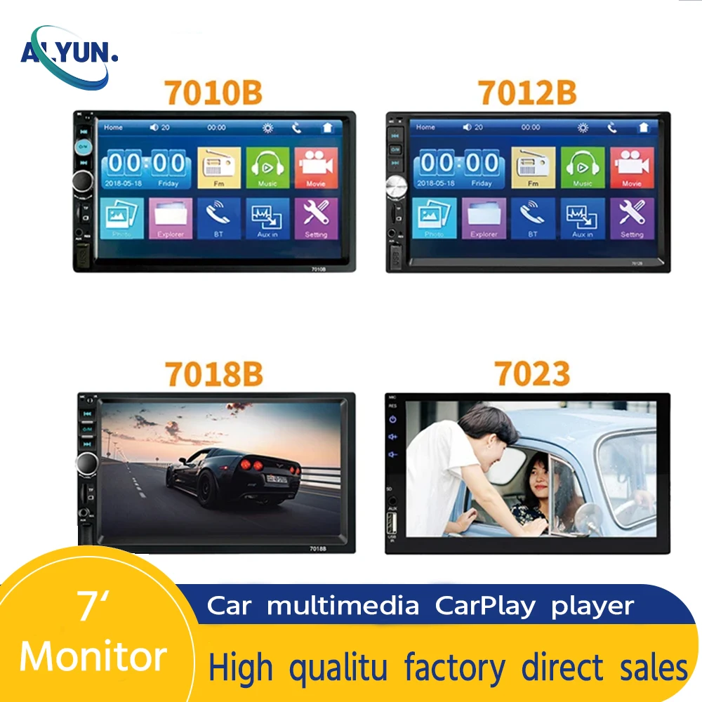 

2Din Stereo 7inch Wired Carplay Radio Touch Screen Automotive Multimedia Bluetooth MP5 Player USB TF FM Radio Autoradio