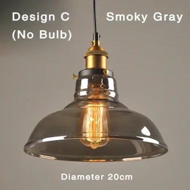 Clear Grijs Amber Kleur Vintage Hanger Eetkamer Glas Opknoping Lamp Rusland Loft Armatuur Moderne Slaapkamer Verlichtingsarmaturen