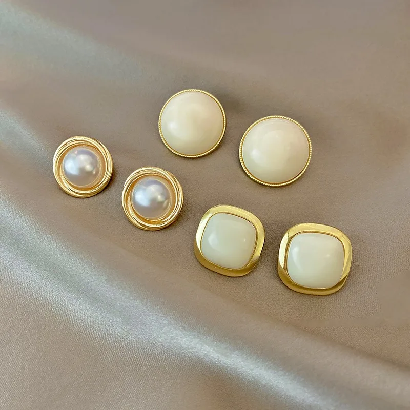 Contracted Pearl Earring Female Personality Fashion Earring Design Feeling Geometric Earrings Ms Wedding, Birthday, Gifts