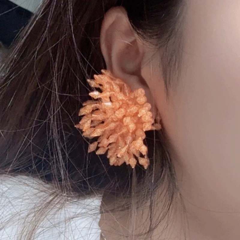 Flower tassel party style light luxury super sparkly temperament hand-beaded earrings