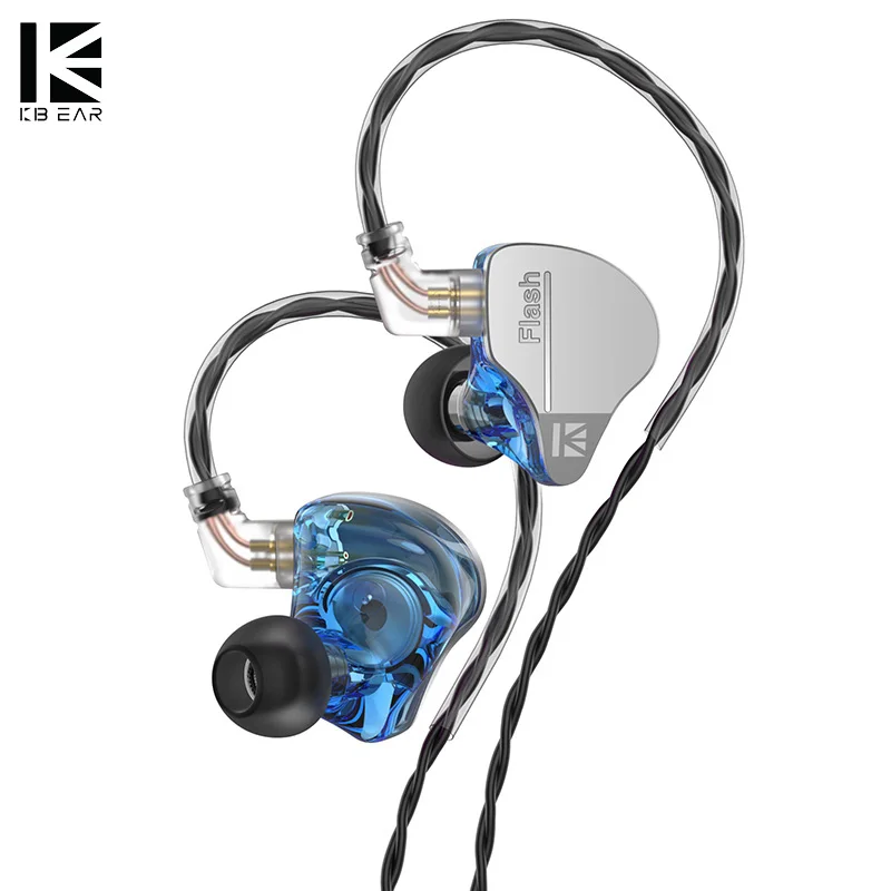 KBEAR Flash Dual Drviers Hybrid In-Ear HiFi Earphones 2m Cable Headphone Music Sport Monitor Wired Headset Earbuds IEMs Neon KS1