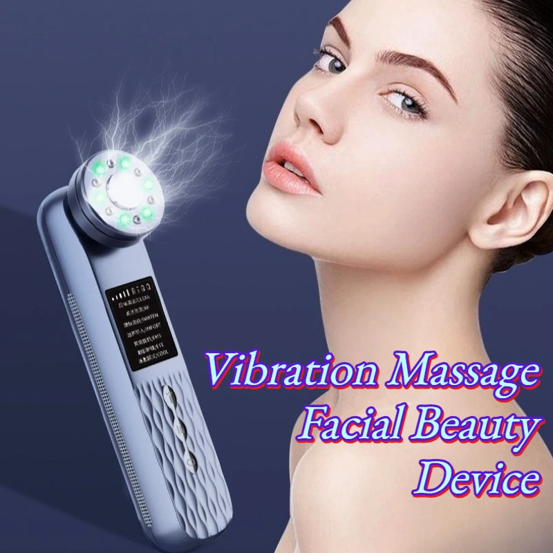 

Портативный вибромассажер для лица с микротоками и фотонной терапией, прибор для омоложения кожи с функцией холодного компресса