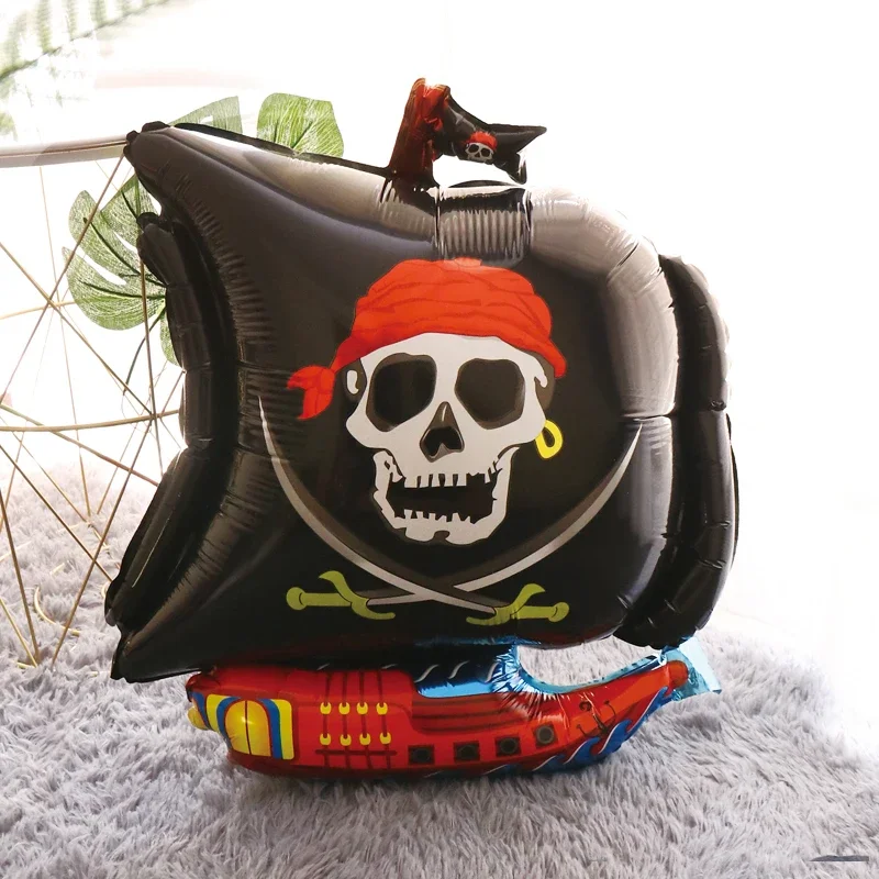 Cartoon Pirate Foil Balloon Pirate Ship Skull Shark Helium Balloon Kids Toy Gifs Birthday Party Pirate Theme Party Decoration