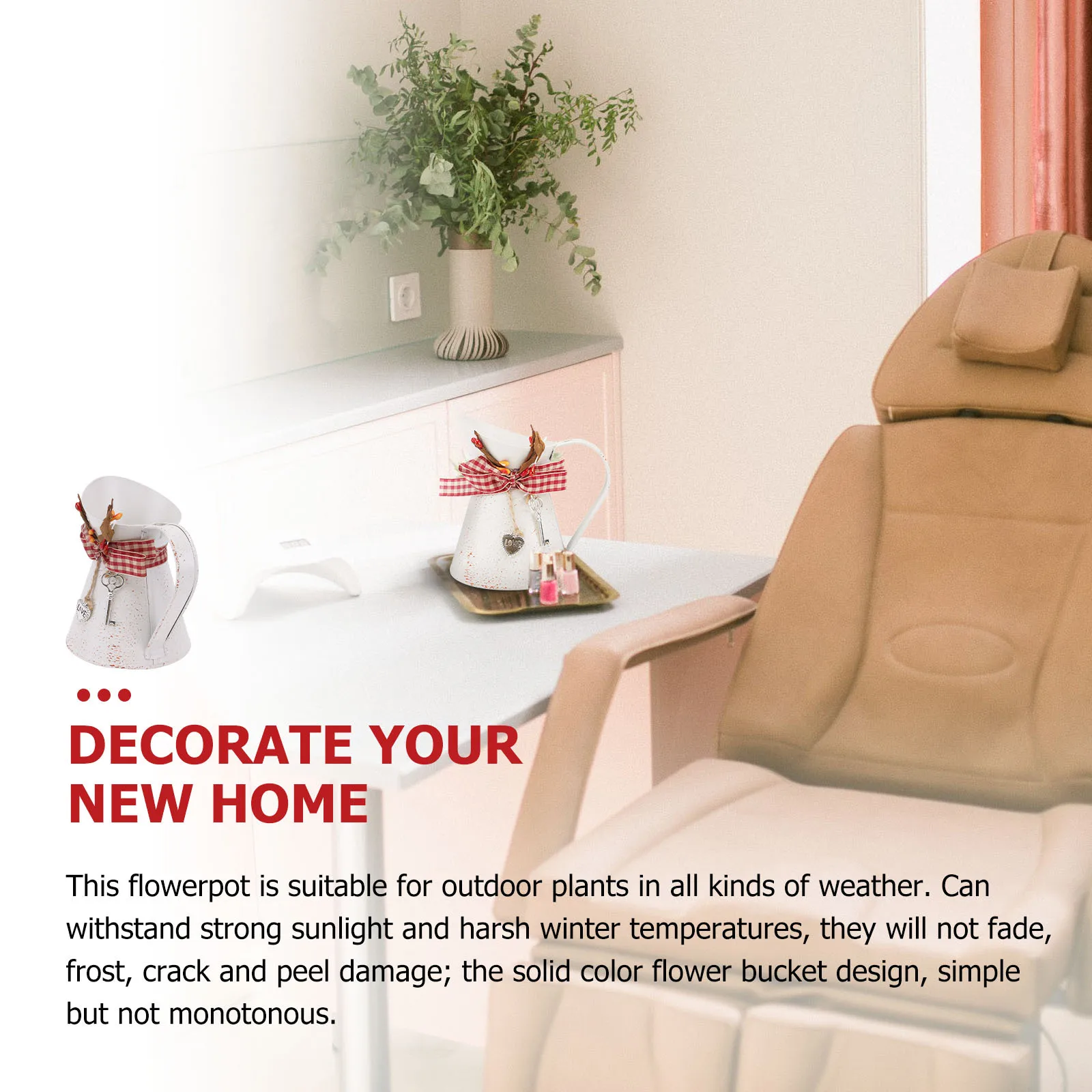 

1Pcs Iron Flower Bucket Sturdy Welding Exquisite Retro Design Planter Bucket Flower Vase Container for Home