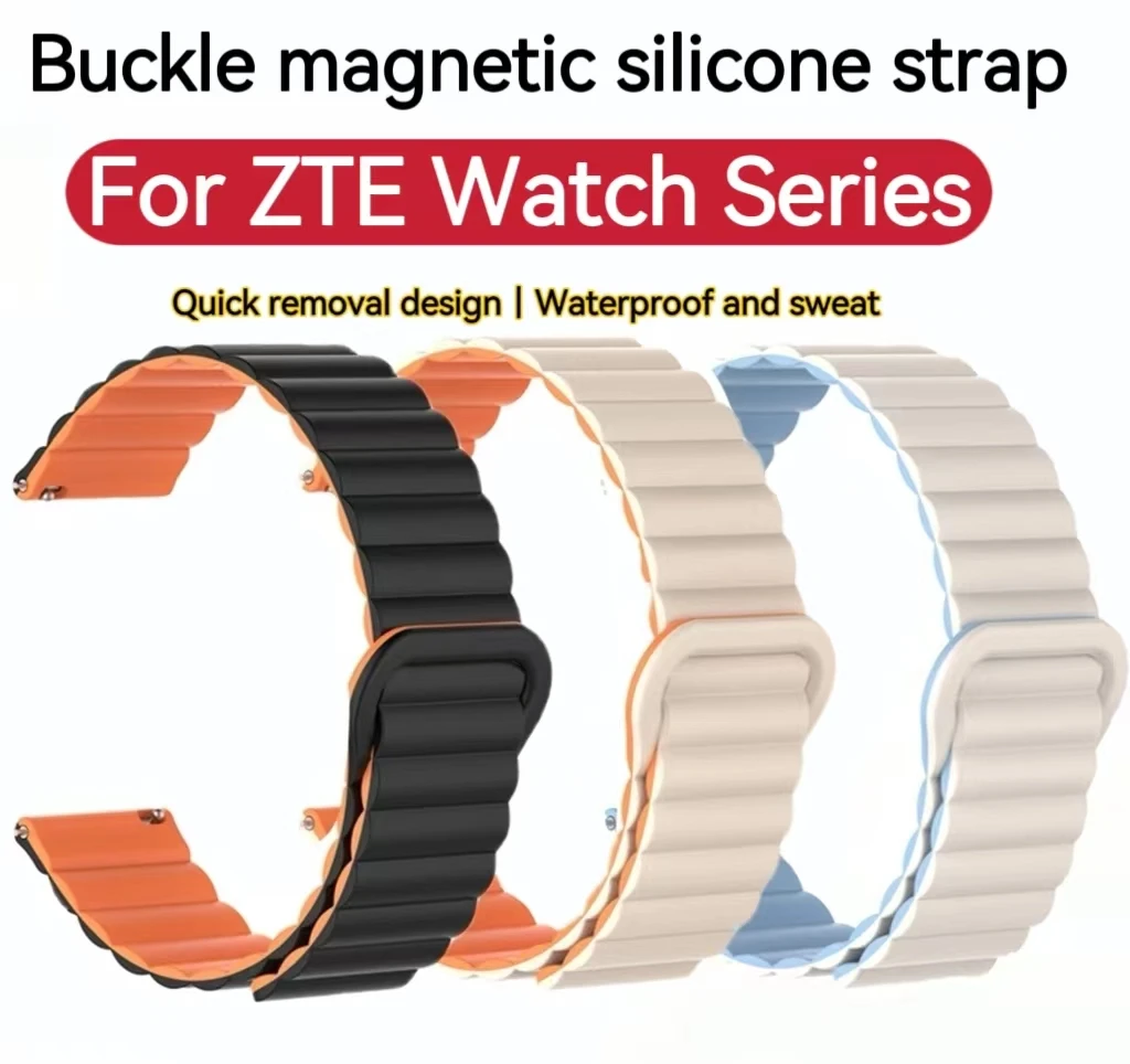 For ZTE watch live Band GT Magnetic Silicone Smart Watch waterproof, sweat resistant, breathable and soft replacement wrist band