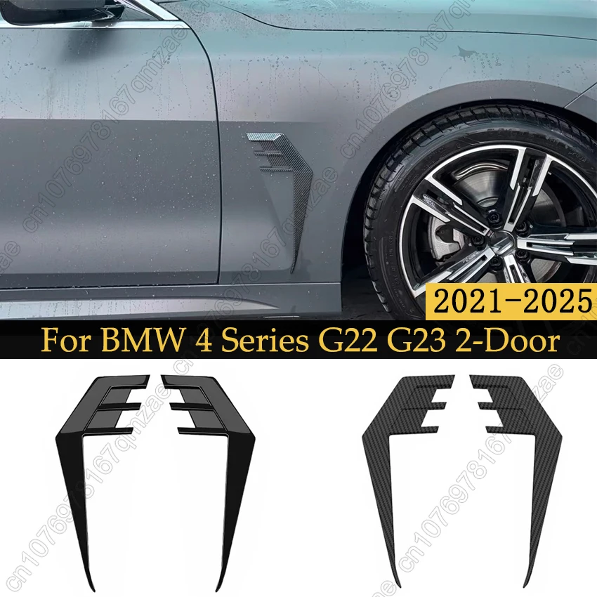 

New Style Car Front Air Flow Cover Side Fender Intake Vent Trim Splitters Wing For BMW 4 Series G22 G23 2-Door 2021-2025