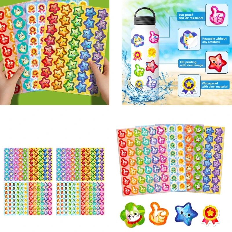 8 Sheets Child Reward Stickers Motivational Stickers for Child Teacher Classroom Behaviour Reward Sticker Decals