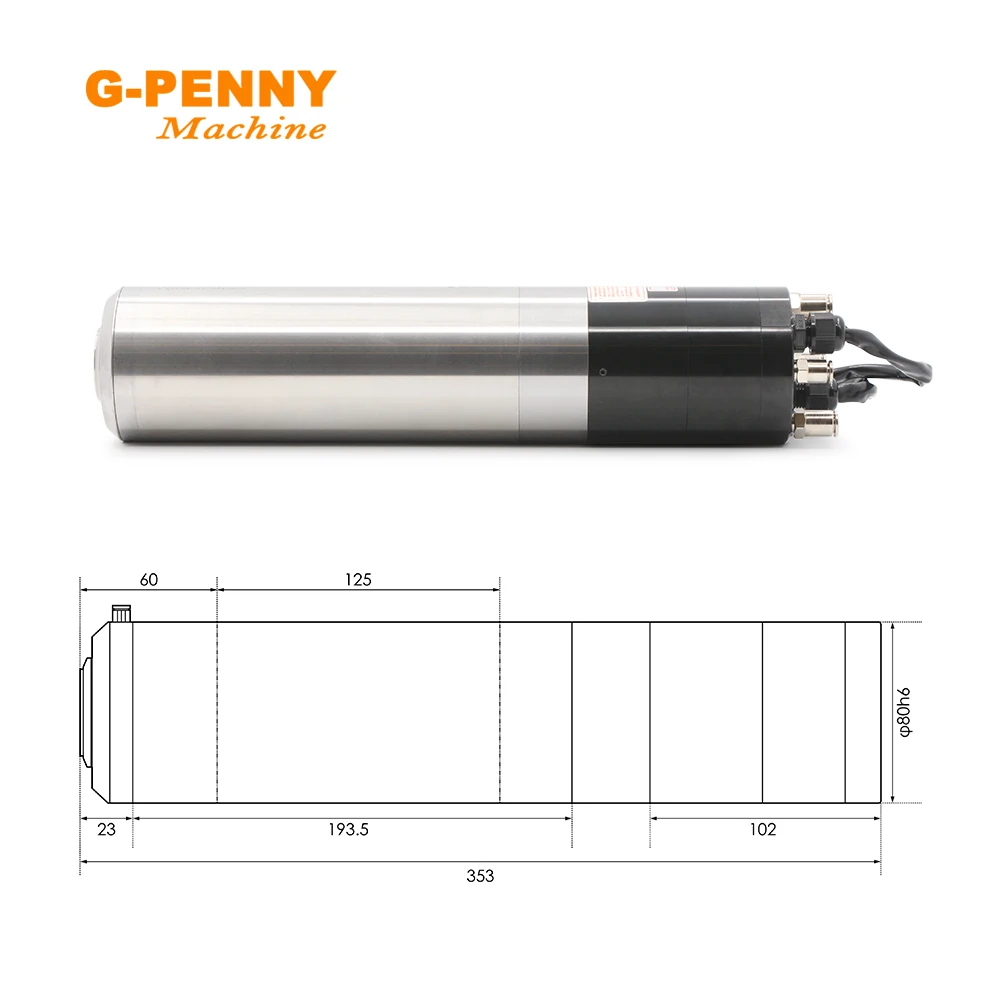 New 2.2kw Water Cooled Spindle ATC Spindle Motor 220v/380v 2Pole 400Hz Blind rivet IS020-15° Rotating spdeed 24000rpm