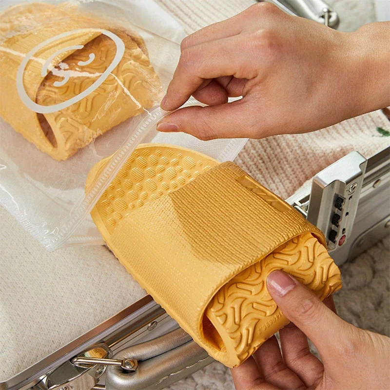 

Портативные складные шлепанцы для путешествий, тапочки для пар на тонкой подошве, нескользящие домашние тапочки для гостей, мужская и женская обувь на плоской подошве для салона, проживания в семье