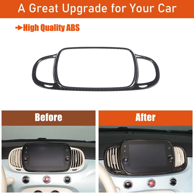 

Накладка на центральную консоль и дефлектор воздуховода из АБС-пластика под карбон для Fiat 500 2016-2026+ (1 шт.) – Декоративная наклейка, автомобильные аксессуары