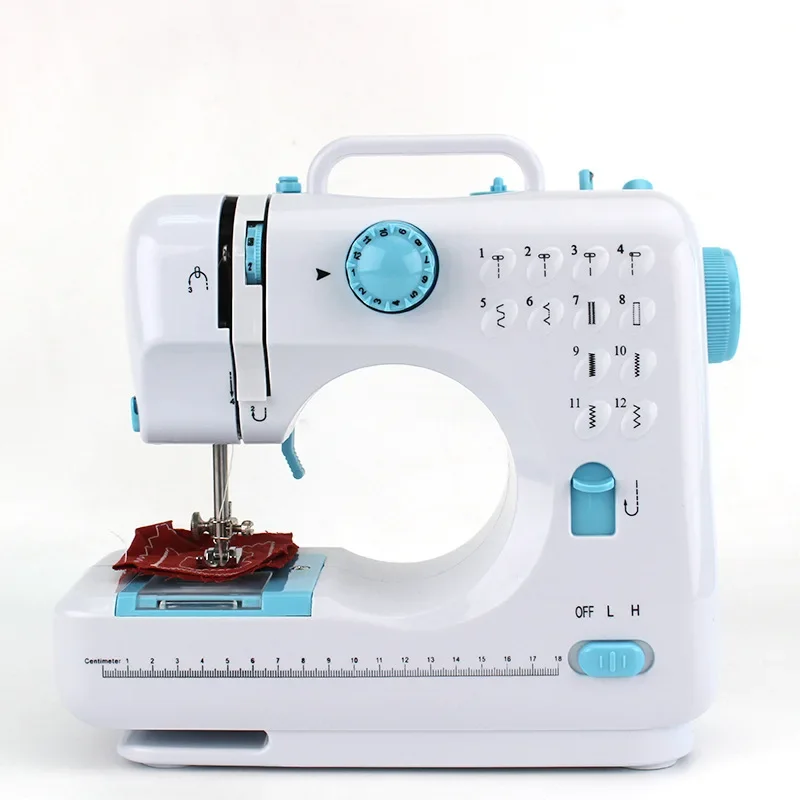 High Low Speeds Portable Sewing Machines 12 Built-in Stitches with Reverse Sewing Double Thread Overlock Mending Machines