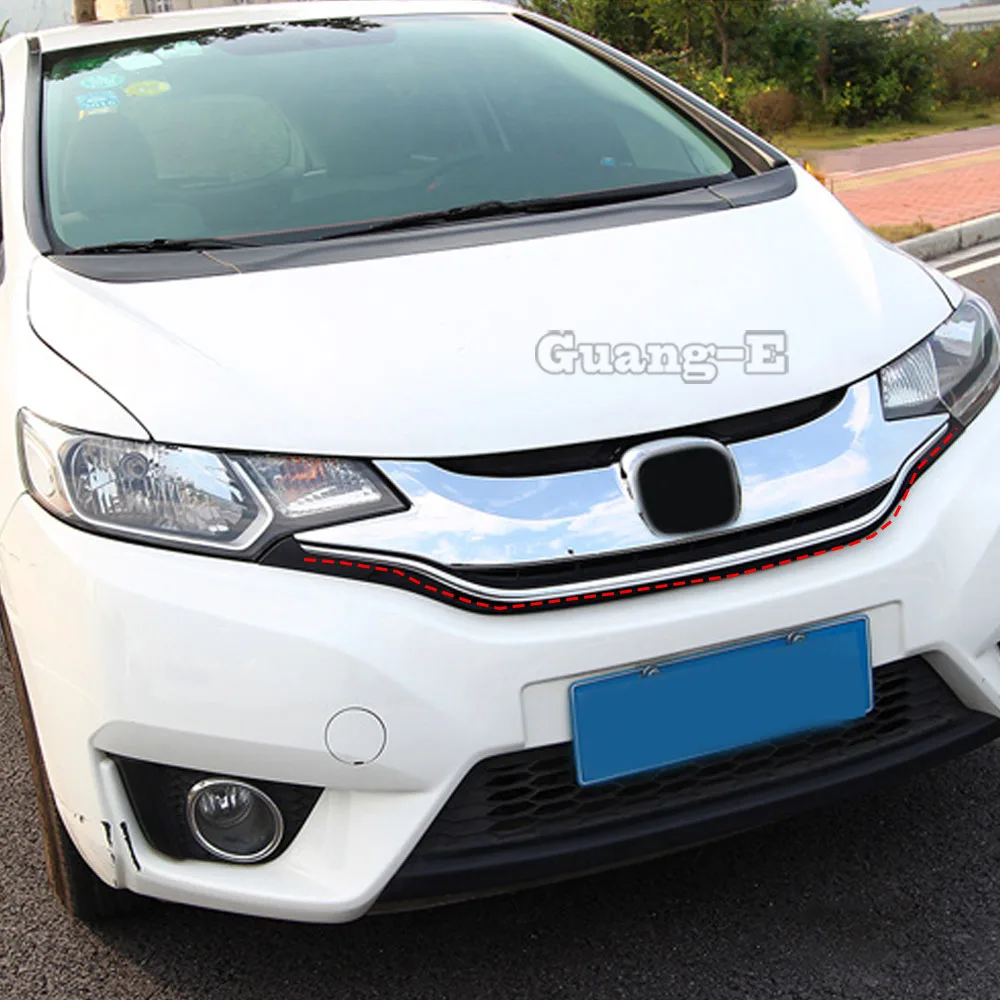 

Car ABS Stick Front Engine Machine Grille Grill Network Hood Stick Lid Trim Lamp Frame For Honda Fit Jazz 2014 2015 2016 2017