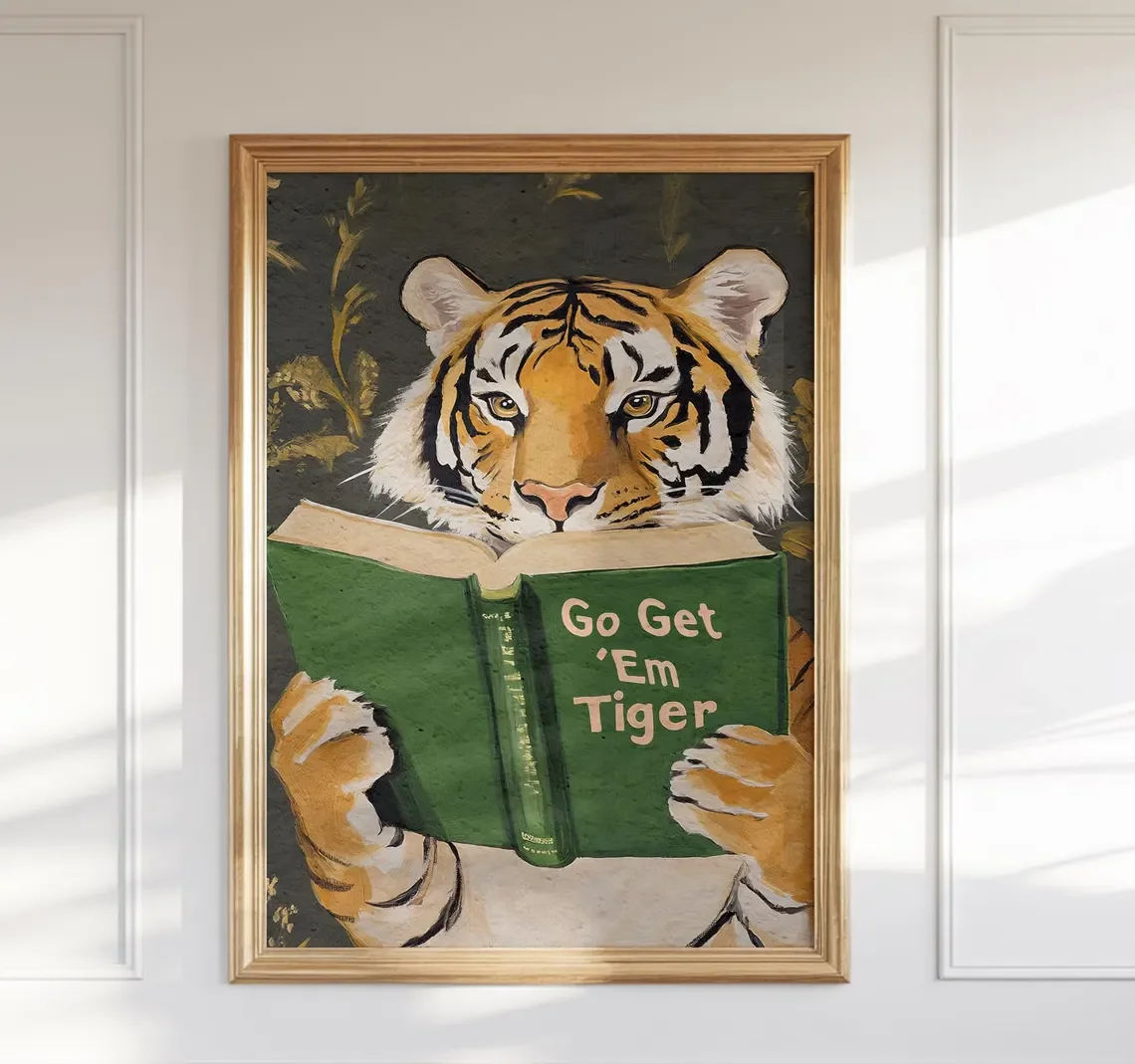 Home Office With Library - Arte de Parede Divertida para Biblioteca,