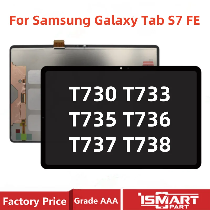 

T730 T735 LCD For Samsung Galaxy Tab S7 FE T733 T736 T737 T738 Screen Touch Display Digitizer Assembly Replacement 10.1"