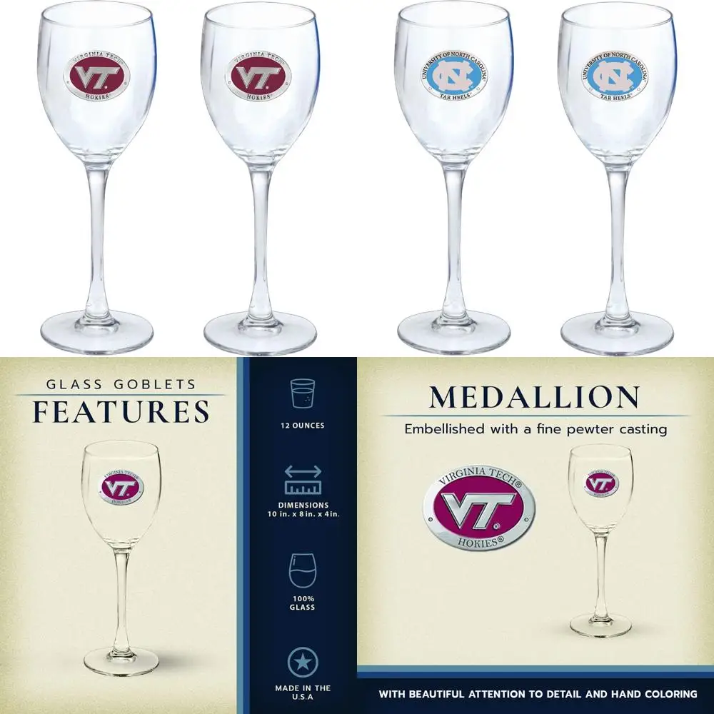 

Набор из 2-х стеклянных бокалов Virginia Tech Hokies на 12 унций из высокопроизводительного изготовления оловянных бокалов для любителей