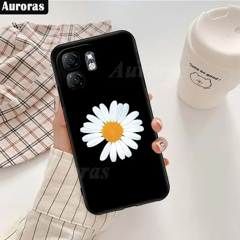 Skinlee For Infinix Hot 50i 4G 50 50i hot Case Luxury Chrysanthemum Ring Silicone Matte Cover For Infinix Hot 40i 40 Back Casing