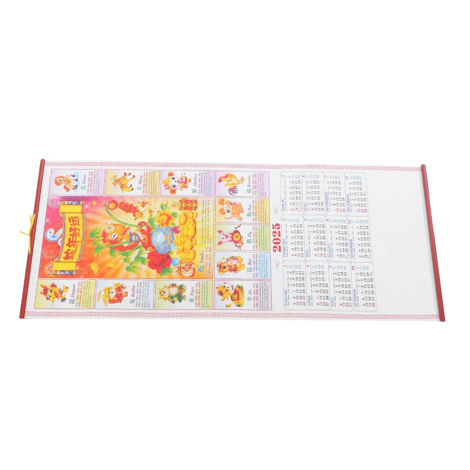 

Year of The Snake Hanging Scroll Calendar Wall Delicate Sturdy Planning Chinese Zodiac Dating