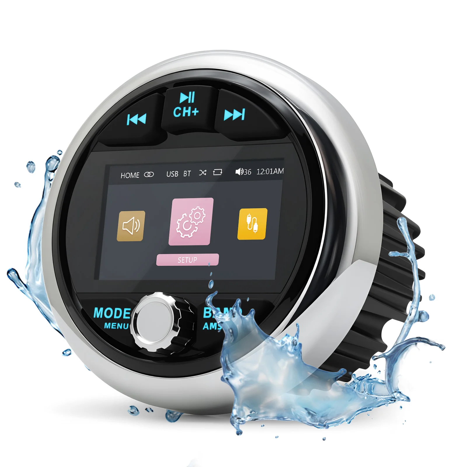 Reproductor de Radio MP3/MP5 marino para barco, reproductor multimedia de Audio estéreo, receptor FM AM compatible con Bluetooth para SPA, UTV, ATV, resistente al agua