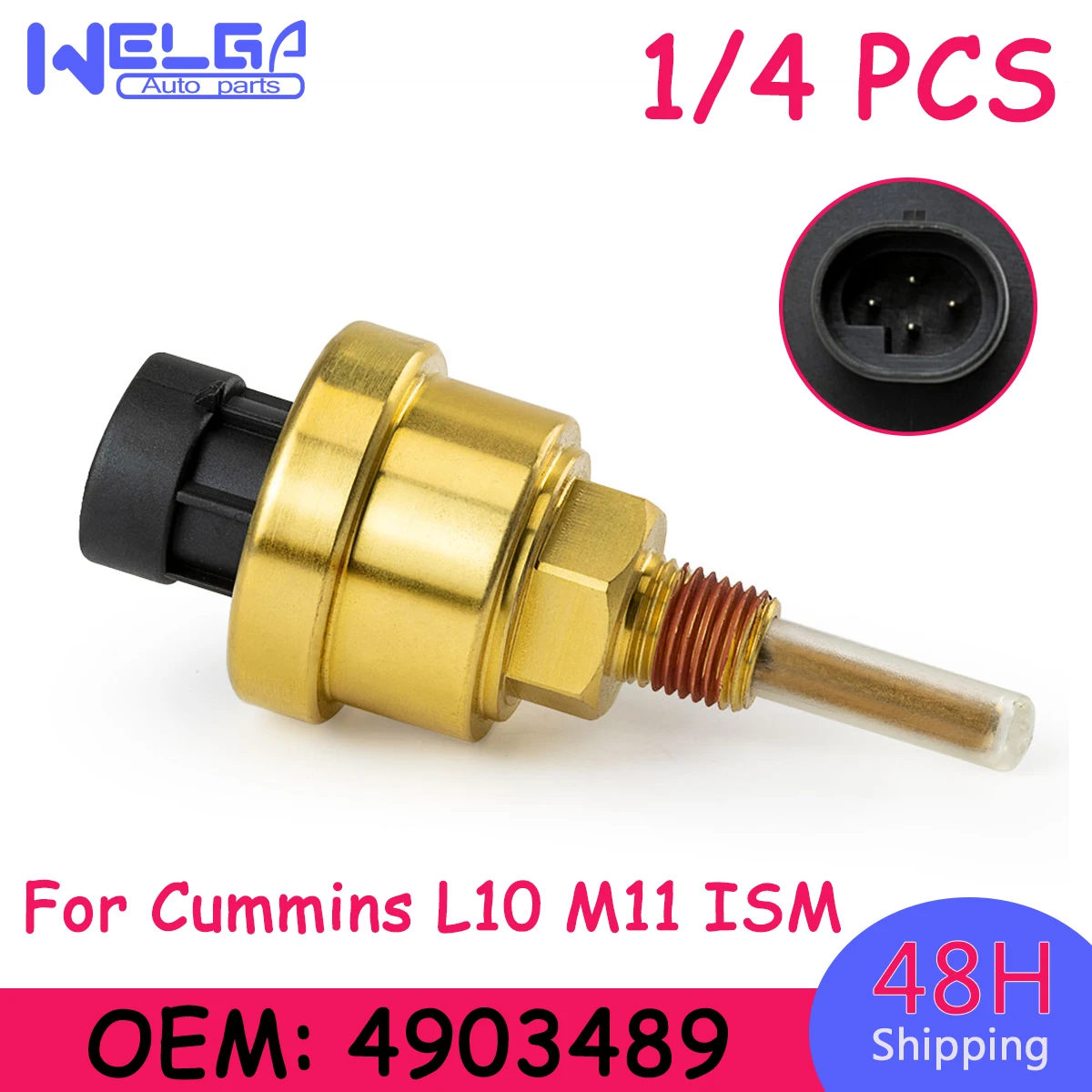 

1/4PCS Coolant Fluid Level Sensor Switch For Cummins M11 L10 ISM N14 ISX For Kenworth OEM# 4903489 3612521 068598 086714A0001