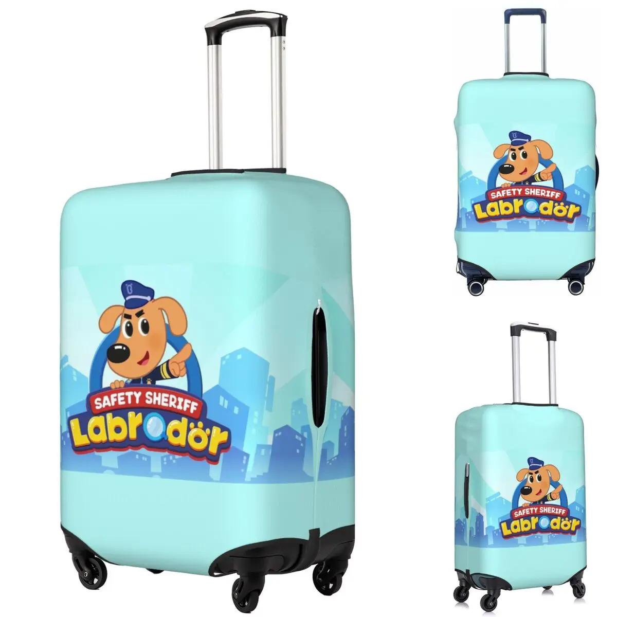 

Sheriff Labrador Suitcase Cover Protection Elastic Trip Luggage Protector Covers for 18-32 Inch