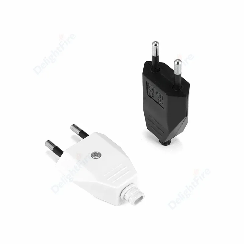 EU Plug Adapter Male Replacement Rewireable Schuko Socket AC Power Extension Cable Rewire Plug European Converter Adaptor