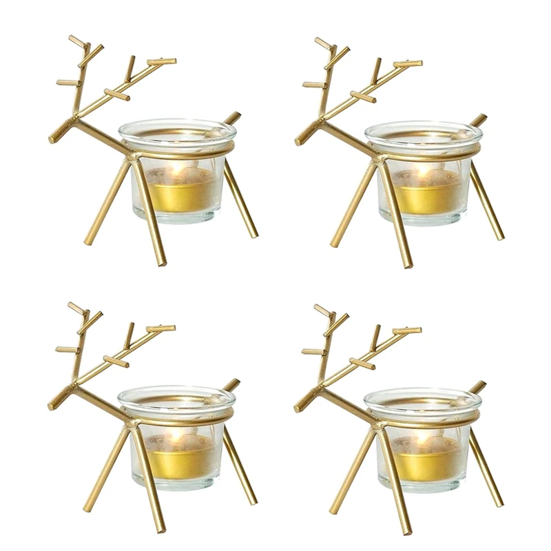 4PCS Christmas Votive Candle Stick Centerpiece Candle Holder Candle Holder Minimalist Home Decor