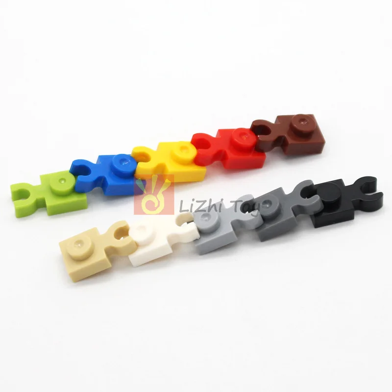 20pcs Moc Plate Modified 1x1 with Open O Clip Thick Vertical Grip DIY Building Bricks Block Compatible with 4085d Assembles