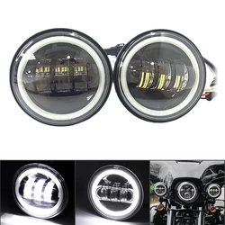1 Pair 4.5β 4 1/2 inch Motorcycle LED Fog Passing Auxiliary Light For Yamaha Classic FLHR Road King Dyna 4.5Inch LED Fog Light