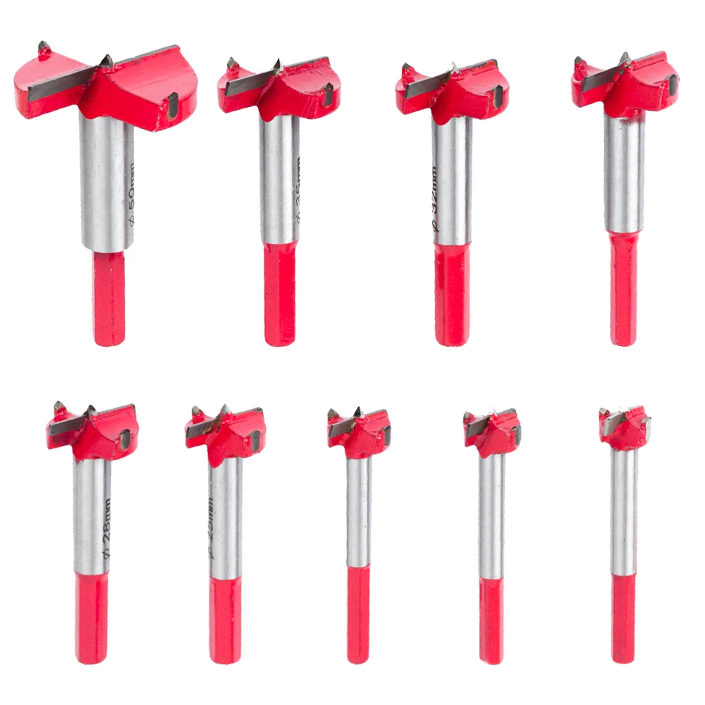 6Pcs/Set 15mm-25mm Forstner Drill Bit 2 Flutes Carbide Tip Auger Woodworking Hole Saw Wooden Cutter For Power Tools Drill Bits