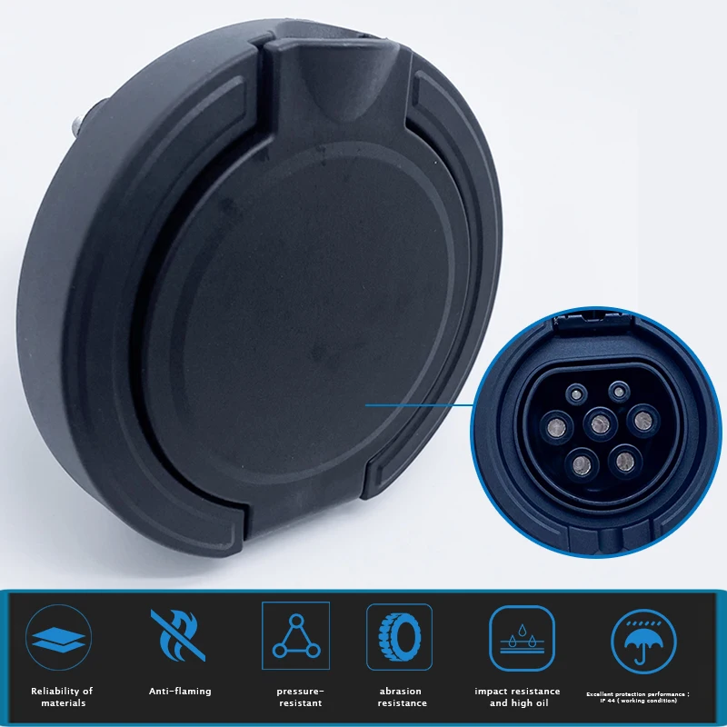 IP54 Type 2 IEC62196 Standard AC EV Charging Station Female Socket 7 Pins 16A 32A 11KW 7KW 22KW With Lock