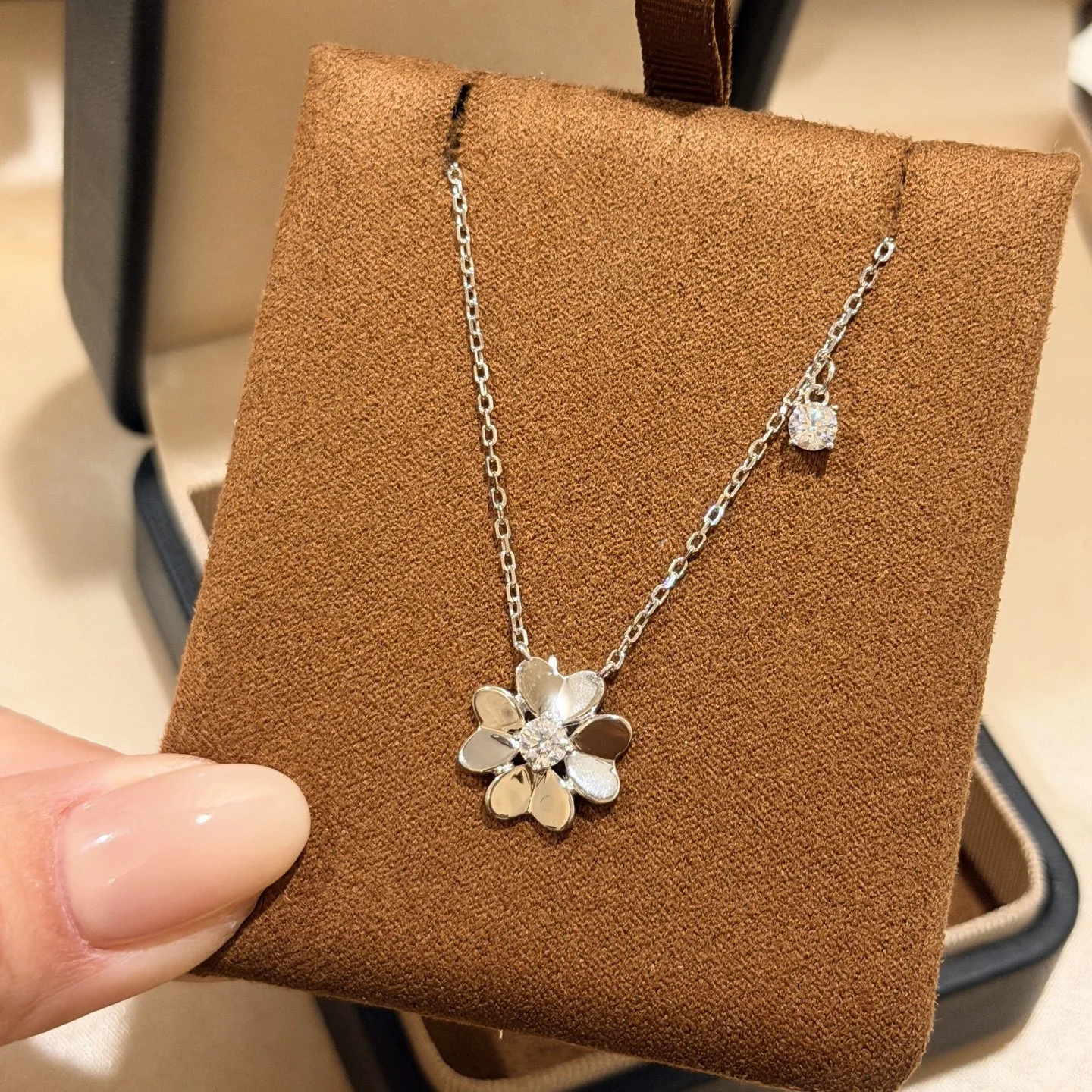100% 925 Sterling Silver Pave AAA Zirconia Flower Pendant Necklaces For Women Fine Jewelry