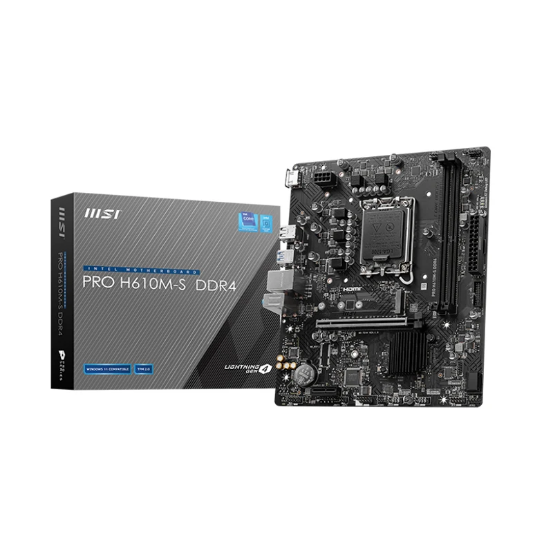 دعم وحدة المعالجة المركزية Intel 12th/13th 12400F/12490F/13400F(INTEL H610/LGA 1700) PCIe 4.0 MSI PRO H610M-S DDR4 64GB Micro ATX اللوحة الأم