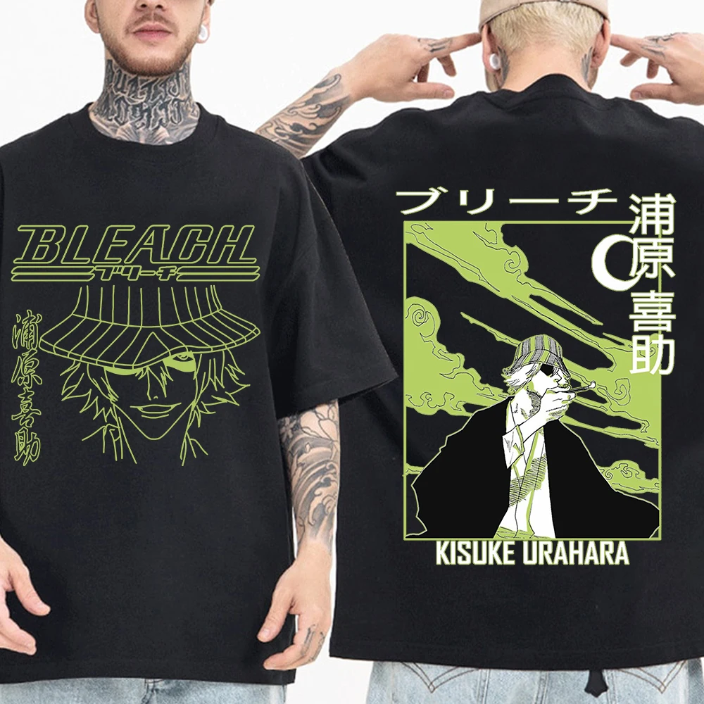 Bleach Urahara Kisuke Anime T-Shirts Unisex Harajuku O-Neck Short Sleeve Shirts Fans Gift