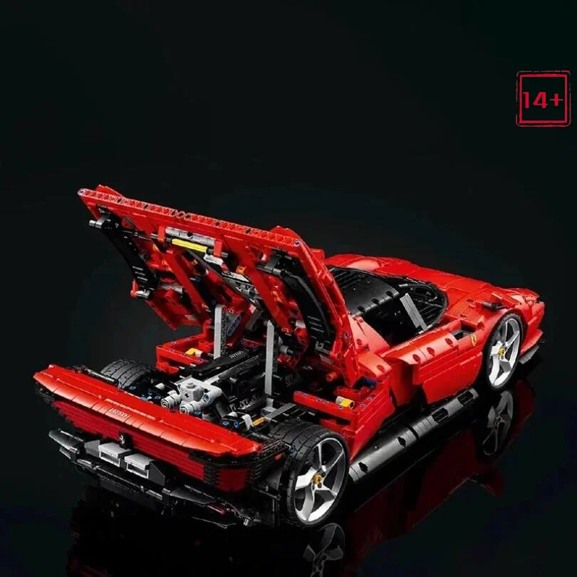 NEW 2026 Technical FIT Supercar Ferraried Building Block Bricks Sports Car Vehicle Hypercar Assemble Model Brick Toys Adults view 5