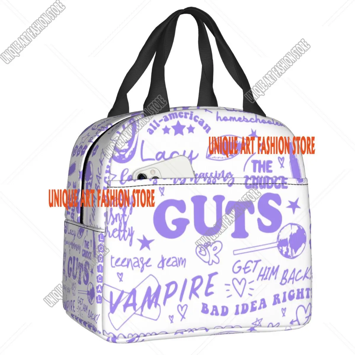 Custom Olivia Vampire Rodrigos Sour Guts Lunch Bag Men Women Cooler Thermal Insulated Lunch Boxes for Children School