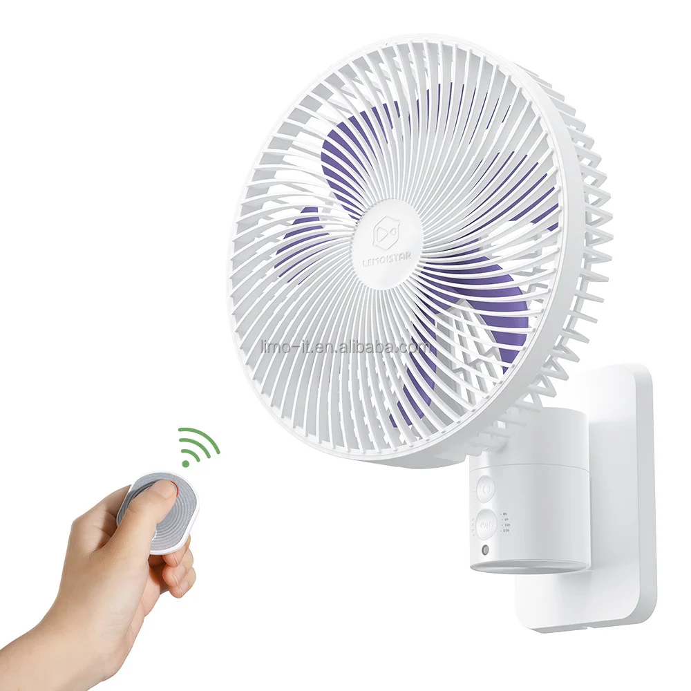 

12V 8Inch Portable USB Powered Type-c RV air Circulation Rechargeable Auto-oscillating Wall Mount Fan for Kitchen