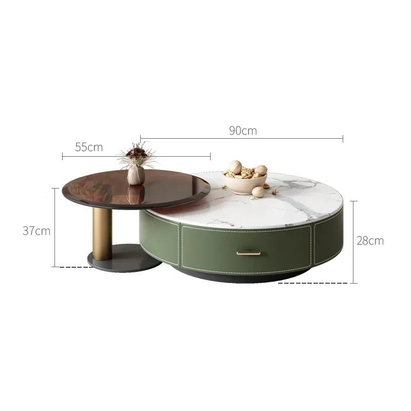 Simple Organizer Coffee Tables Storage Irregular Patio Round Side Table Bedroom Antique Mesa Auxiliar Salon Home Decorations