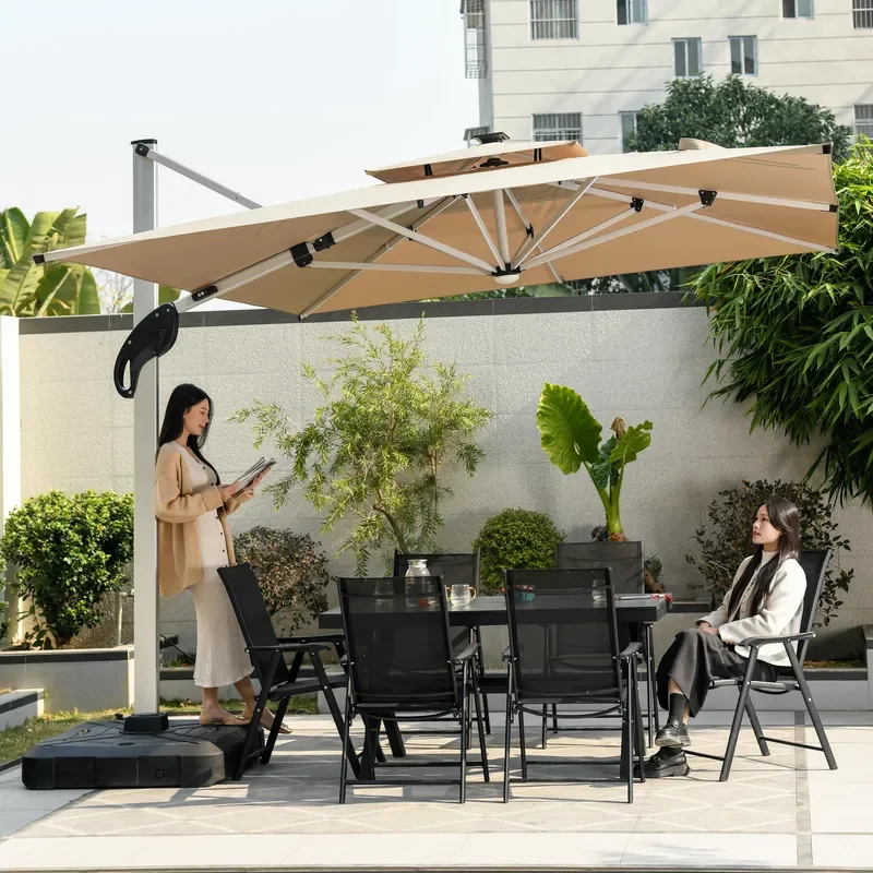 [Foshan Original ZUOAN Factory]280 Grams Canopy Polyester Outdoor Umbrella Solar Light Heavy 154.3kg Full Water Base Weight
