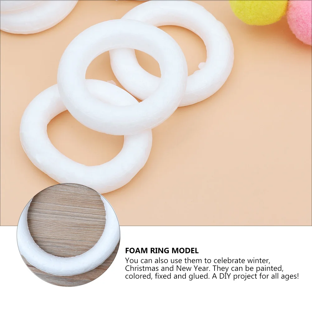 

16Pcs White Round Circle Wreath Ring DIY Craft Material for Christmas Winter Holiday Handmade Decoration Wreath Ring